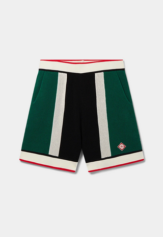 Casablanca Striped Mesh Shorts Green/White/Black