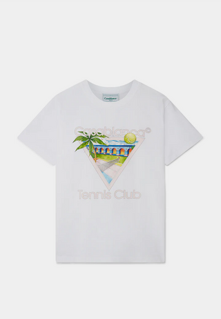 Casablanca Tennis Club Icon Screen Printed Unisex T-Shirt White