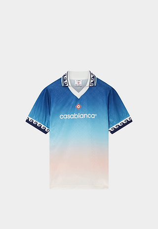 Casablanca Unisex Short Sleeve Football Shirt Blue Gradient