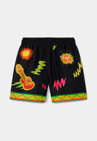 Casablanca Unisex Silk Shorts With Drawstring Music For The People Black