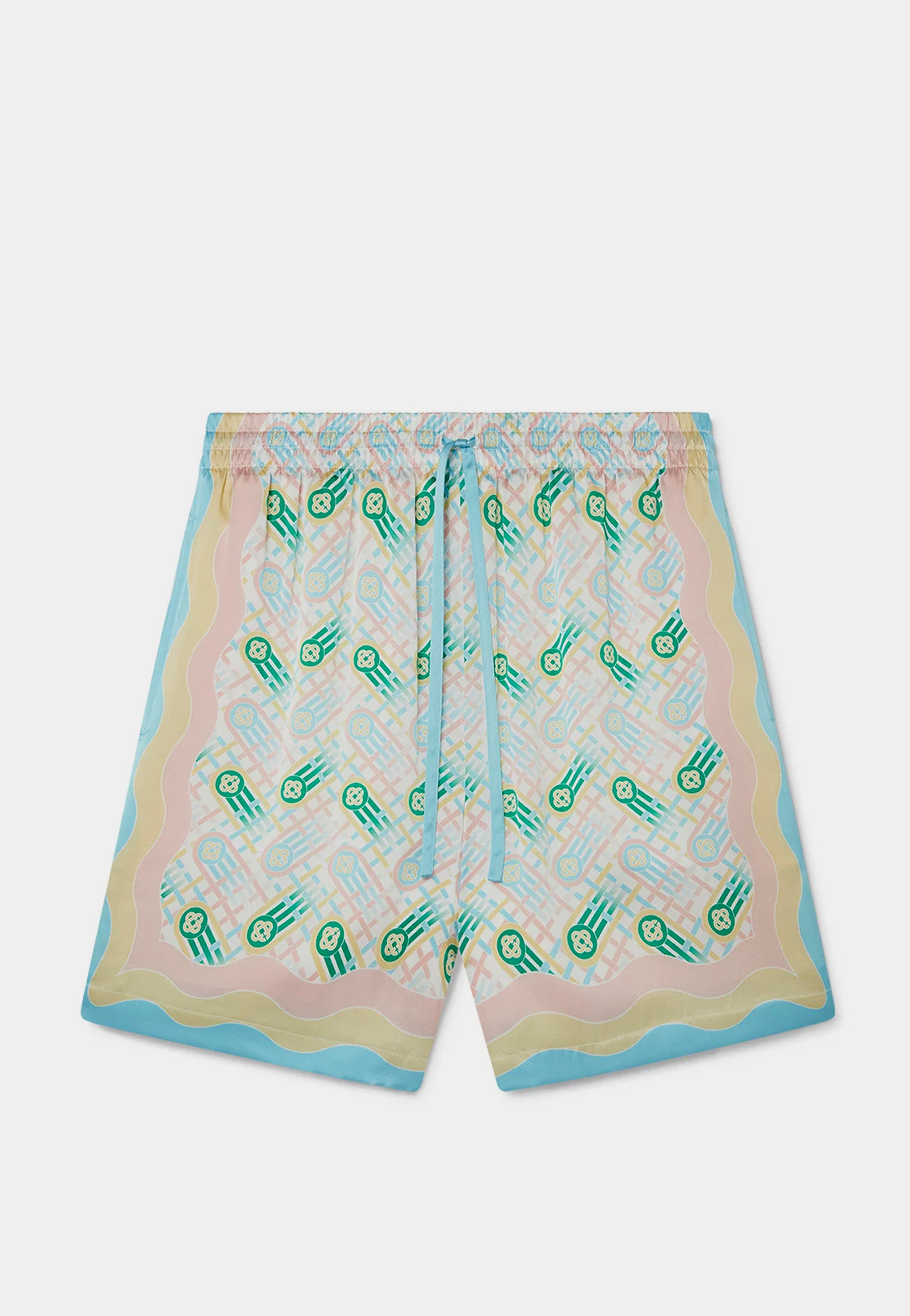 Casablanca Silk Shorts With Drawstring Pink Multi
