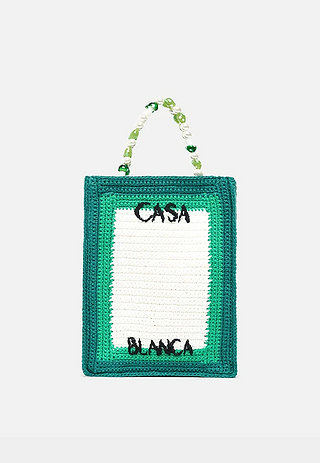 Casablanca Beaded Crochet Tennis Bag Green