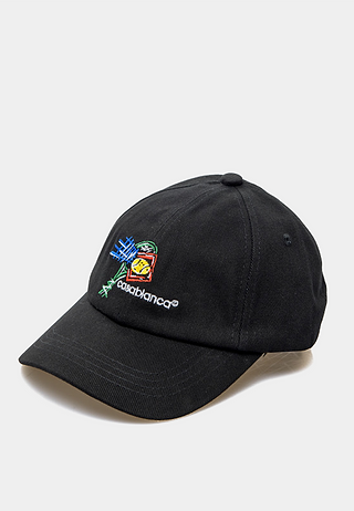Casablanca Croquis De Tennis Embroidered Cap Black