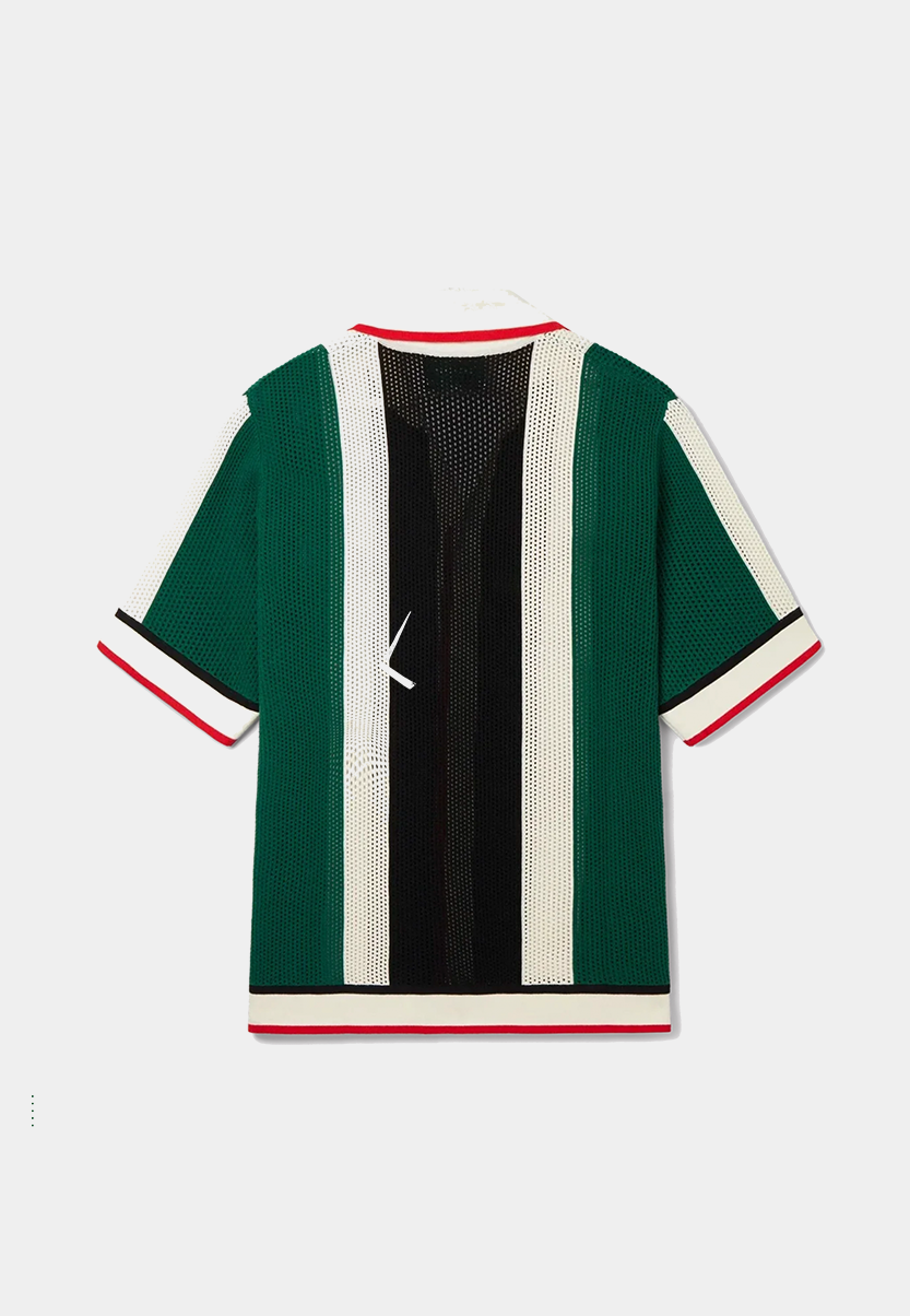 Casablanca Striped Mesh Shirt Green/White/Black