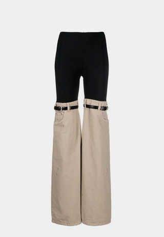 COPERNI Hybrid Denim Trousers - Black/Beige