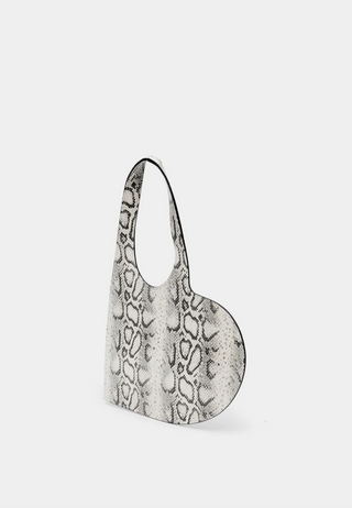Coperni Snake Print Mini Heart Tote Bag White-Grey
