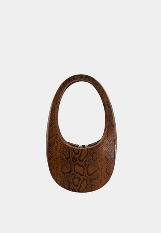 Coperni Snake Print Swipe Bag Brown