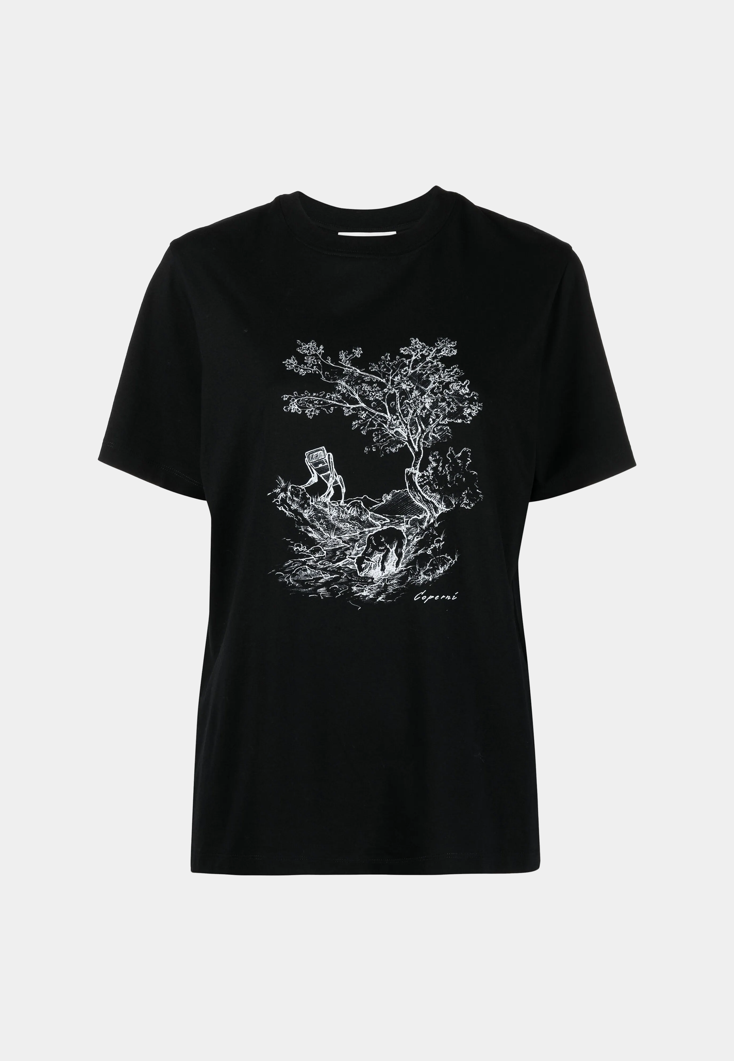 Coperni Toile De Jouy Print Logo Boxy T-Shirt - Black/White