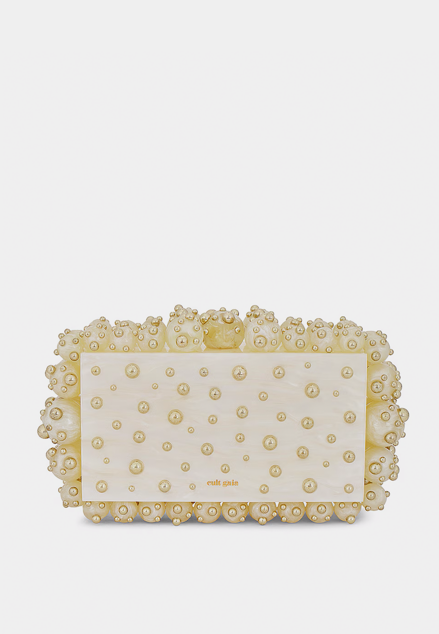 Cult Gaia Eos Clutch Bag Ivory / Shiny Brass