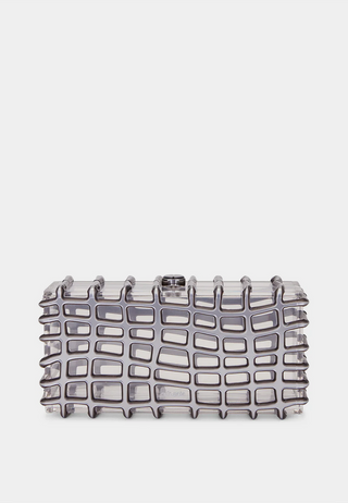 Cult Gaia Rina Clutch Bag Shiny Silver