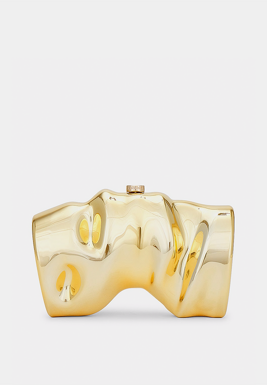 Cult Gaia Scrunch Clutch Bag Shiny Gold