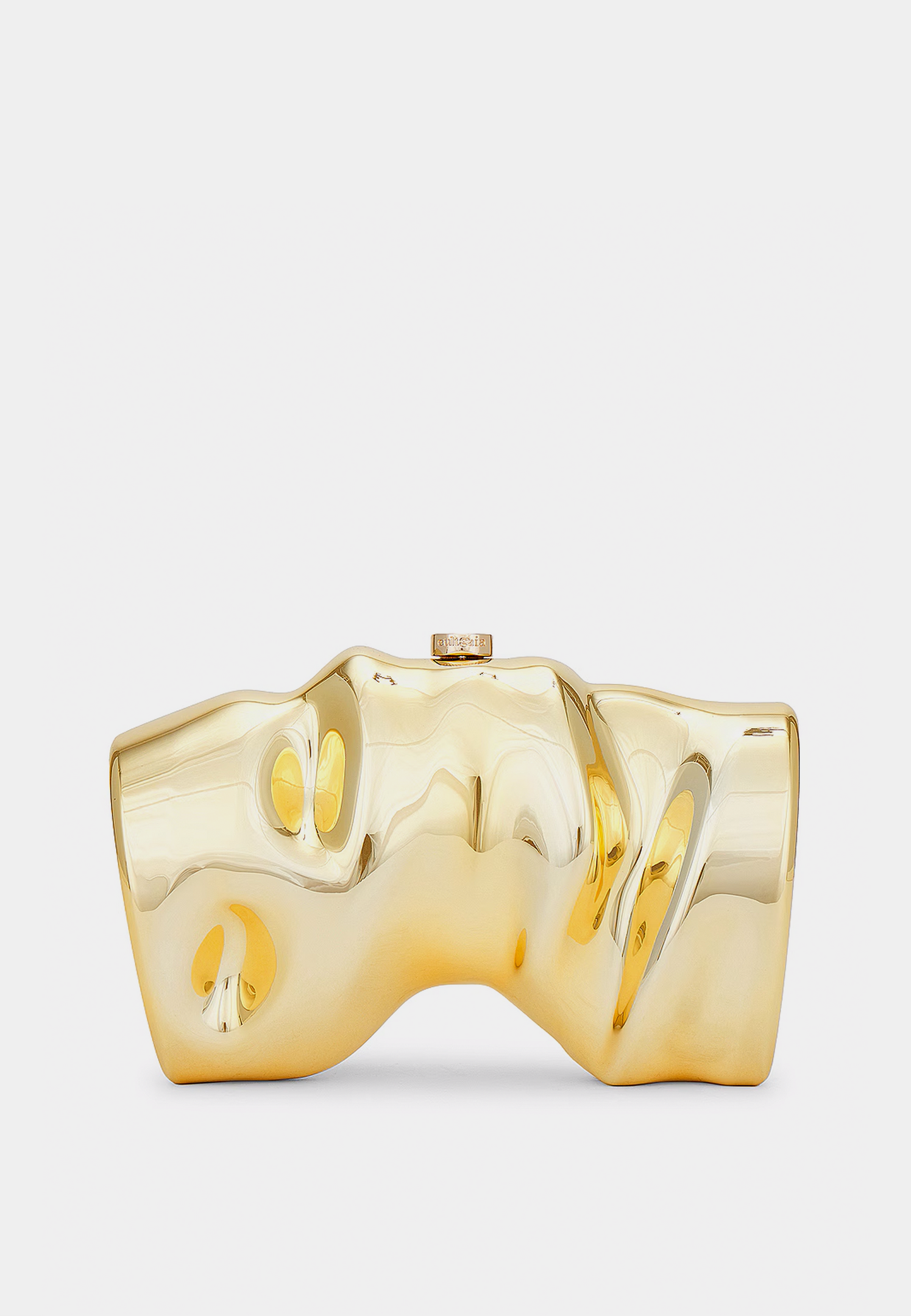 Cult Gaia Scrunch Clutch Bag Shiny Gold
