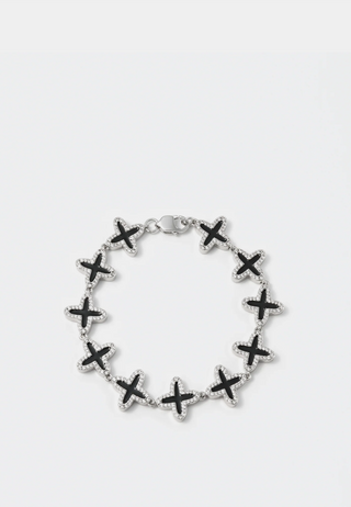 Darkai Clover Tennis Bracelet Black Silver