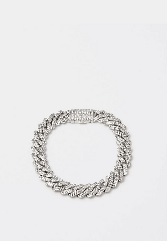 Darkai Mini Prong Pavé Bracelet Silver Crystals
