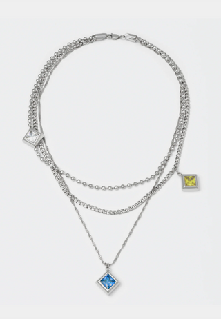 Darkai Via Savona Necklace Silver Multi Stones