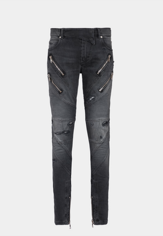 Balmain Destroyed Biker Denim Pants - Black Wash
- Slim Jeans Black