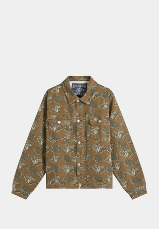 Bbc Diamonds & Dollars Denim Jacket Khaki