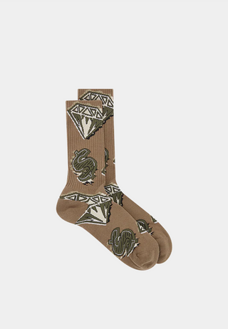 Bbc Diamonds & Dollars Socks Khaki