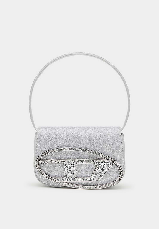DIESEL 1Dr Shoulder Bag Shinny Silver