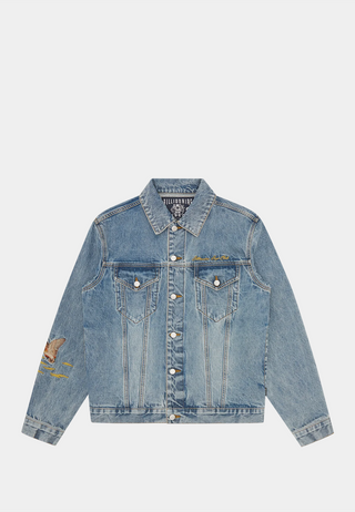 Bbc Duck Embroidered Denim Jacket Heavy Wash Blue