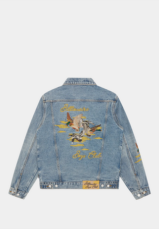 Bbc Duck Embroidered Denim Jacket Heavy Wash Blue
