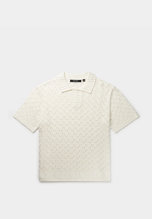 Daily Paper Yinka Relaxed Knit Ss Polo White