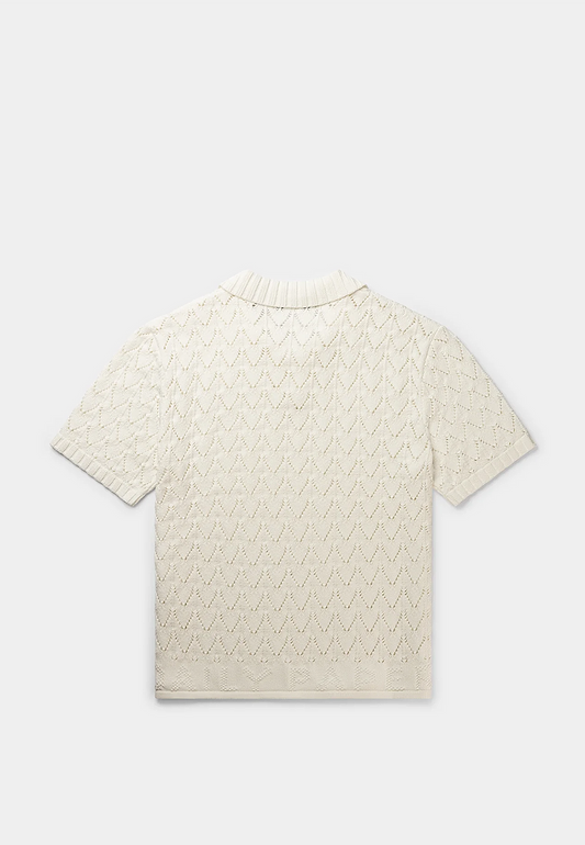 Daily Paper Yinka Relaxed Knit Ss Polo White