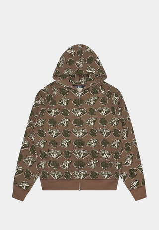 Bbc Diamonds & Dollars Zip Through Hood Khaki