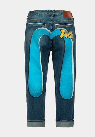 Evisu Graffiti Daicock Printed Jeans Indigo