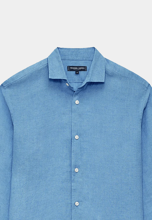 Frescobol Antonio Linen Shirt Cloud Blue