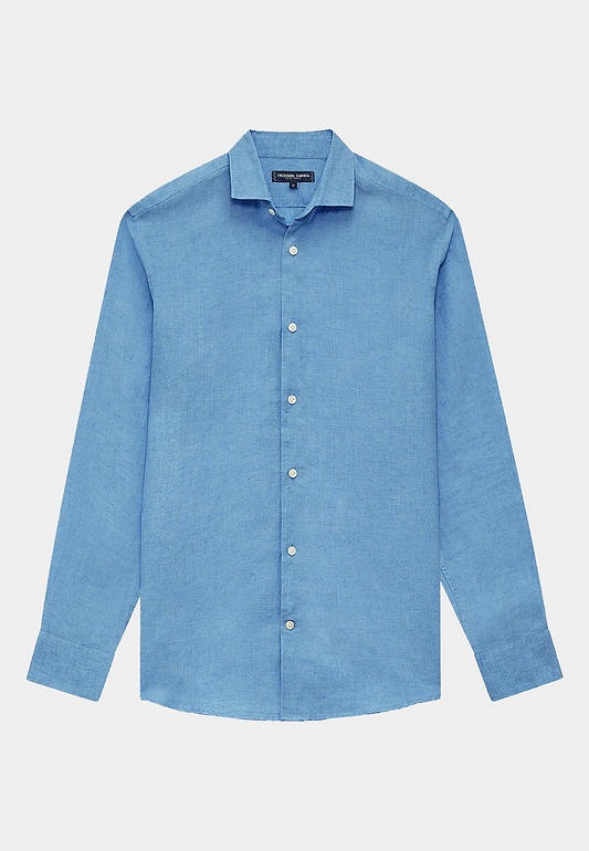 Frescobol Antonio Linen Shirt Cloud Blue