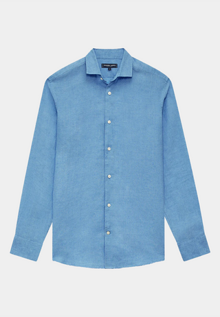 Frescobol Antonio Linen Shirt Cloud Blue