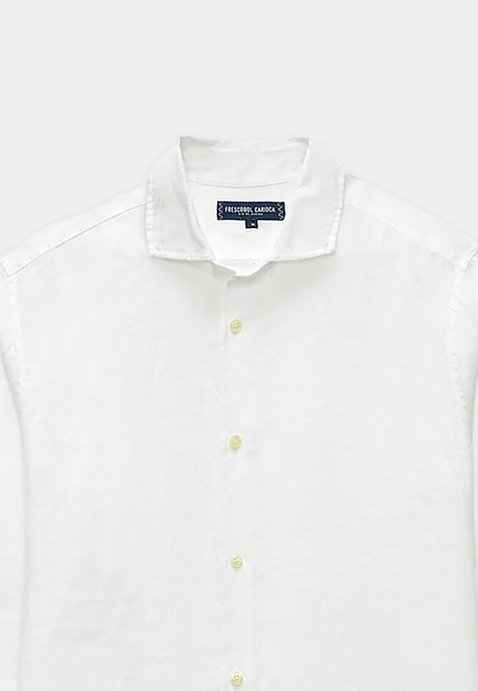 Frescobol Antonio Linen Shirt White