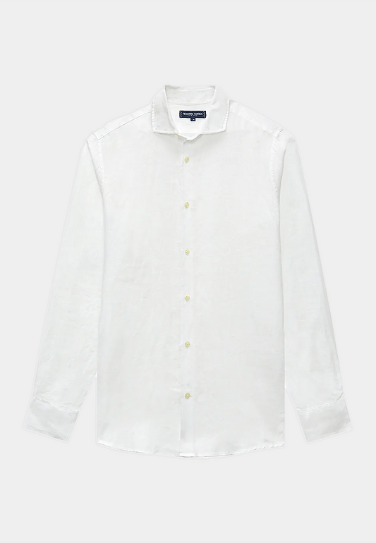 Frescobol Antonio Linen Shirt White