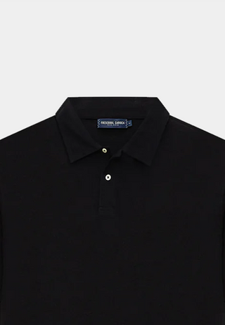 Frescobol Constantino Cotton/Linen Polo Black