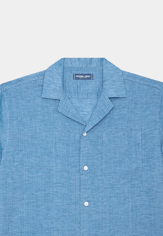 Frescobol Angelo Linen Shirt S/S Cloud Blue