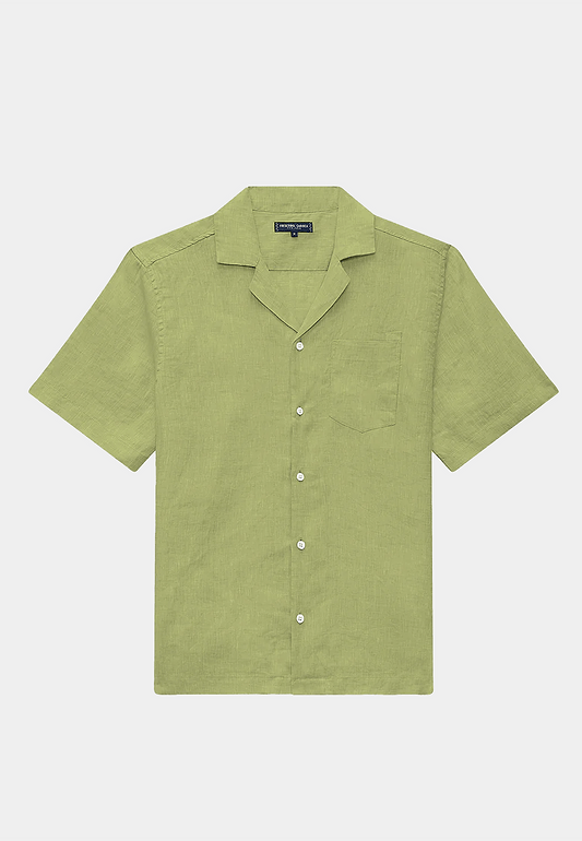 Frescobol Angelo Linen Shirt S/S Jungle Green