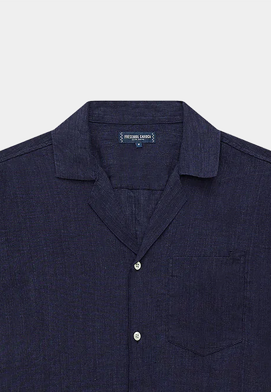 Frescobol Angelo Linen Shirt S/S Midnight-Blue