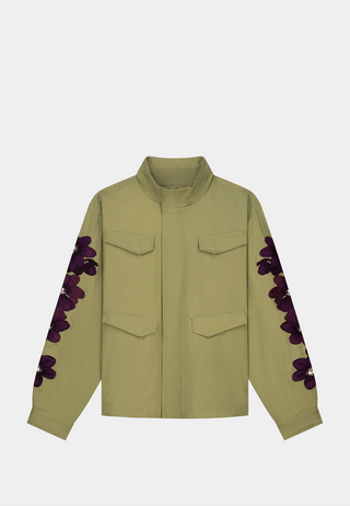 Arte Flower Embroidery Jacket Olive Green