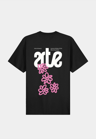 Arte Flowers Back T-shirt Black