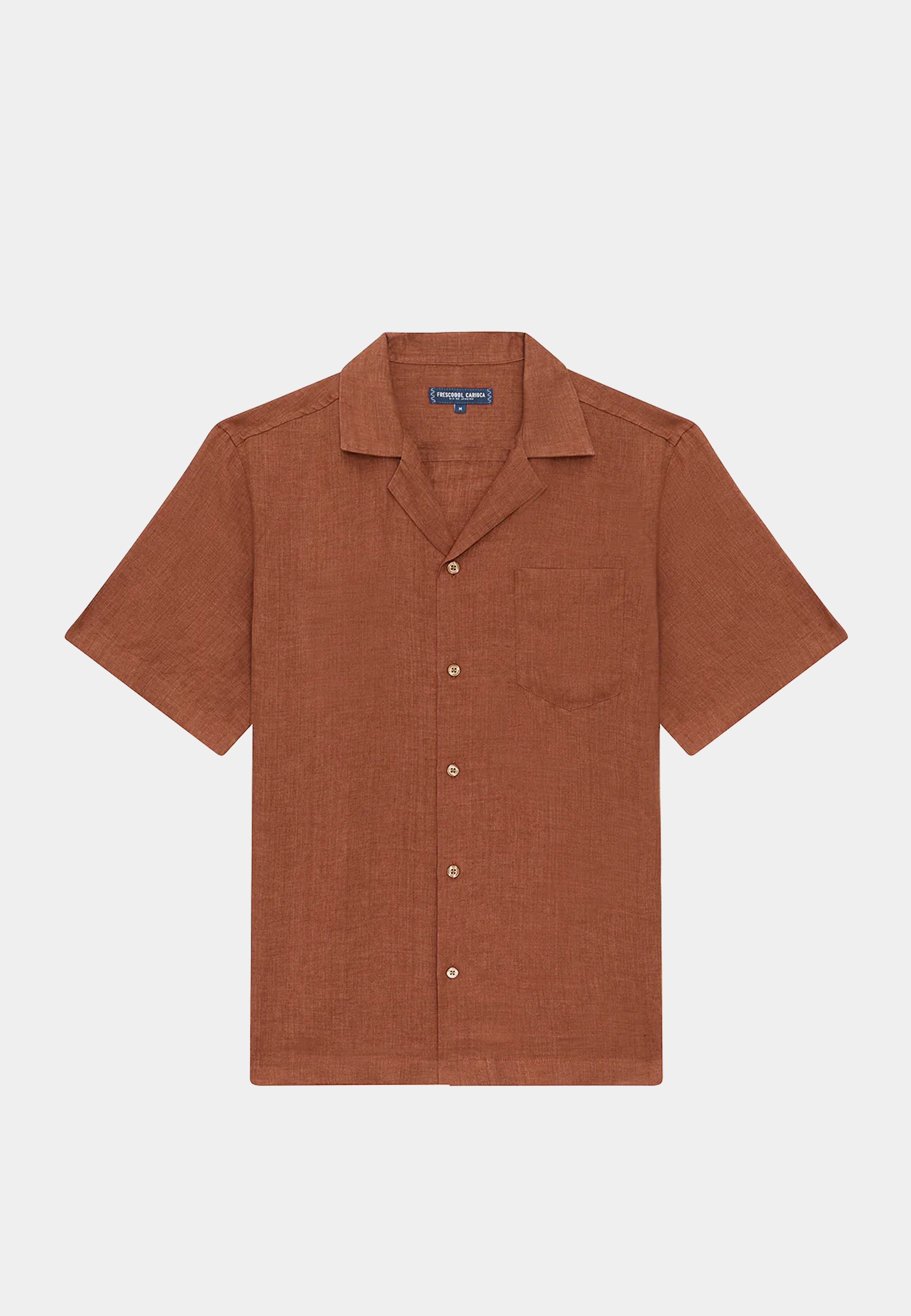Frescobol Angelo Linen Shirt S/S Dark Coral