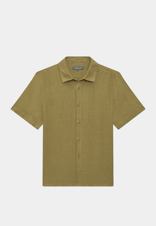 Frescobol Castro Classic Linen Shirt GD Spinach