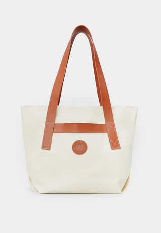 Frescobol Costa Canvas & Leather Beach Tote Bag Sand