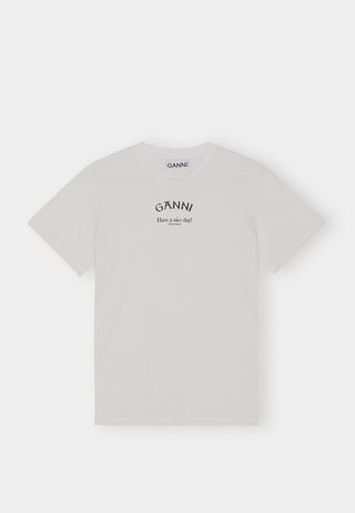 Ganni Thin Jersey Relaxed O-neck T-shirt 151 - Bright White