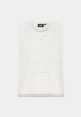 Gcds Monogram
Macramè Tank Top Off White