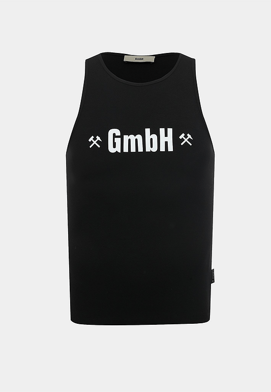GMBH Ali Rib Sleeveless Tank Top With Print - Black