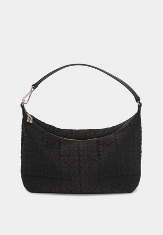 Ganni Butterfly Medium Pouch Satin Black