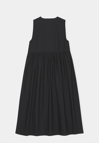 Ganni Cotton Poplin Midi Dress Black