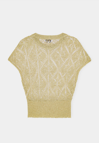 Ganni Metallic Top Gold