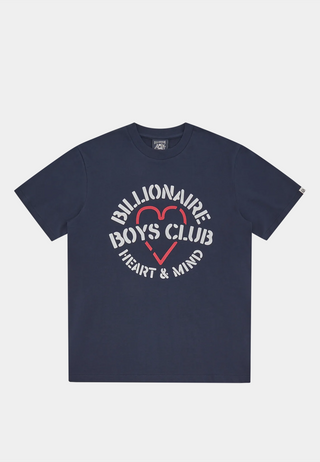 Bbc Heart & Mind Stencil Logo T-Shirt Navy